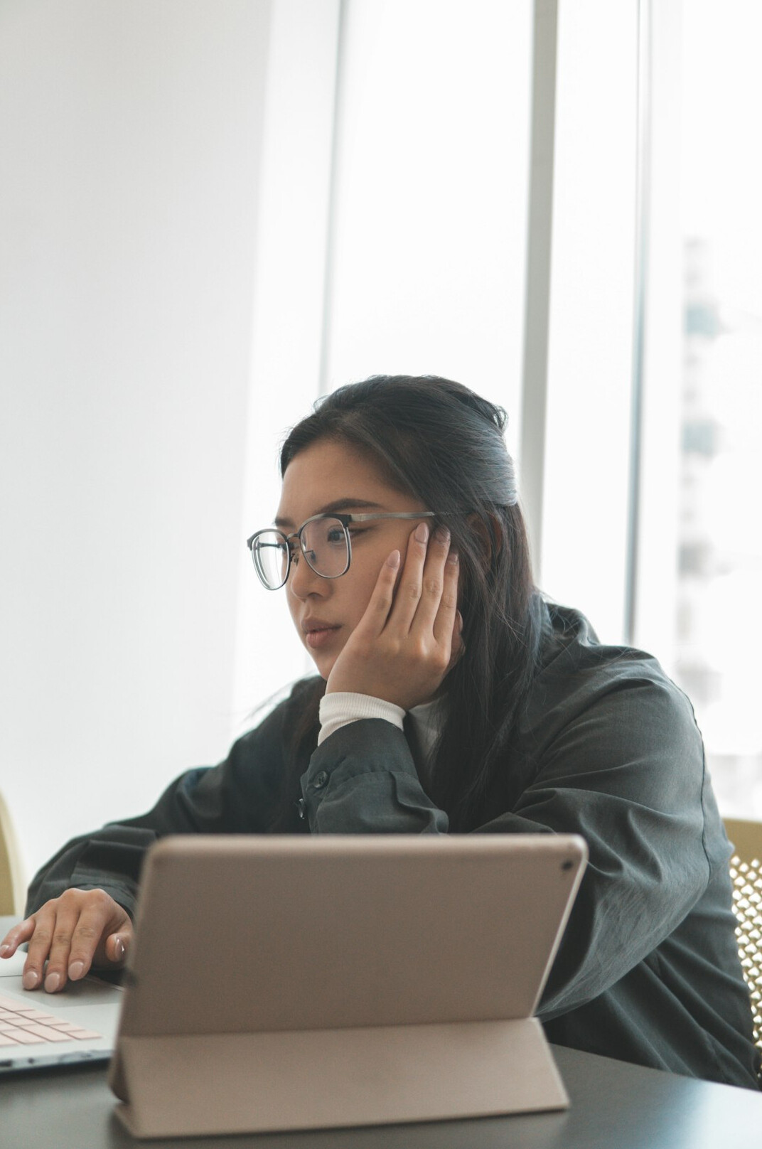 professional woman analyzing data